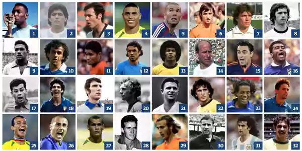 أفضل 100 لاعب في التاريخ اساطير كرة القدم
