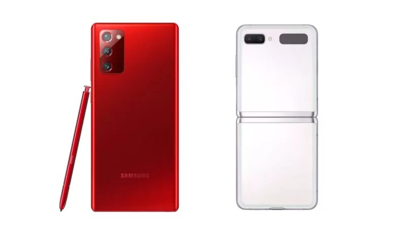 Note 20 5G و Z Flip 5G من سامسونج بألوان جذابة باللونين الأحمر والأبيض