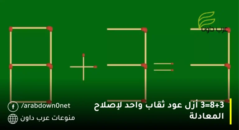 تحدي الذكاء المحفز للدماغ: 8+3=3 أزل عود ثقاب واحد لإصلاح المعادلة