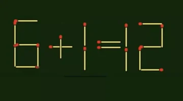 لغز صعب: 6+1=12 حل المعادلة عن طريق تحديك عود ثقاب واحد