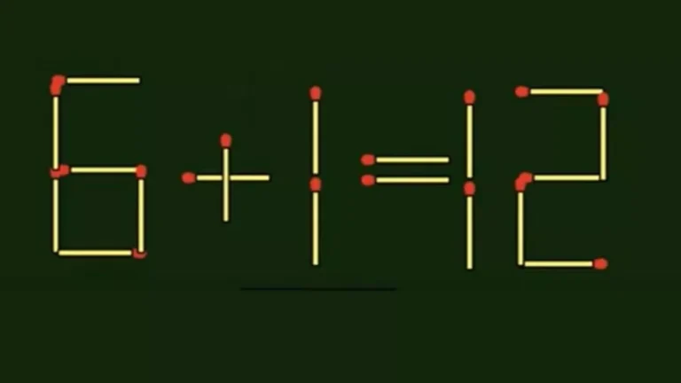 لغز صعب: 6+1=12 حل المعادلة عن طريق تحديك عود ثقاب واحد