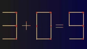 دعابة ذهنية: 3+0=9 أضف عود ثقاب واحد لحل المعادلة