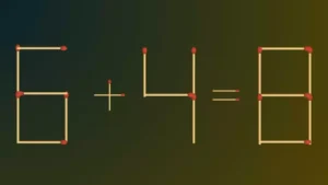 قم بتصحيح المعادلة 6+4=8 عن طريق إزالة عودي ثقاب