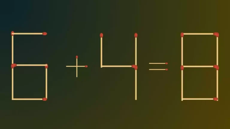 قم بتصحيح المعادلة 6+4=8 عن طريق إزالة عودي ثقاب