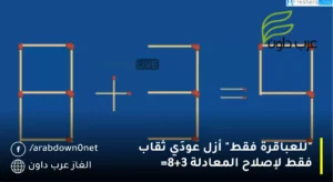 "للعباقرة فقط" أزل عودَي ثقاب فقط لإصلاح المعادلة 8+3=9