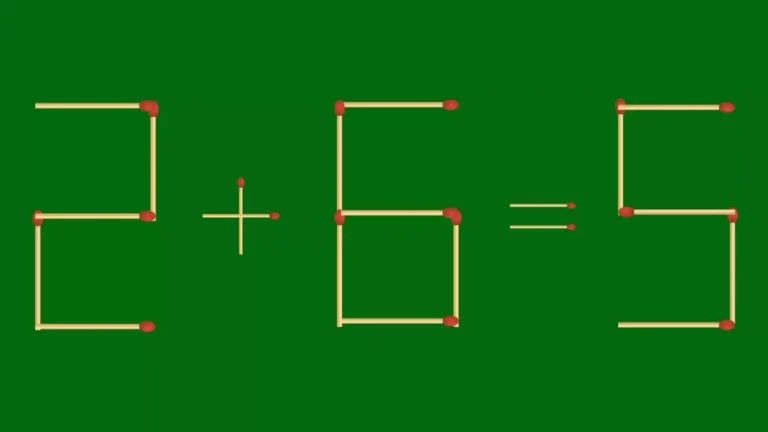قم بحل اللغز 2+6=5 عن طريق إضافة عودي ثقاب