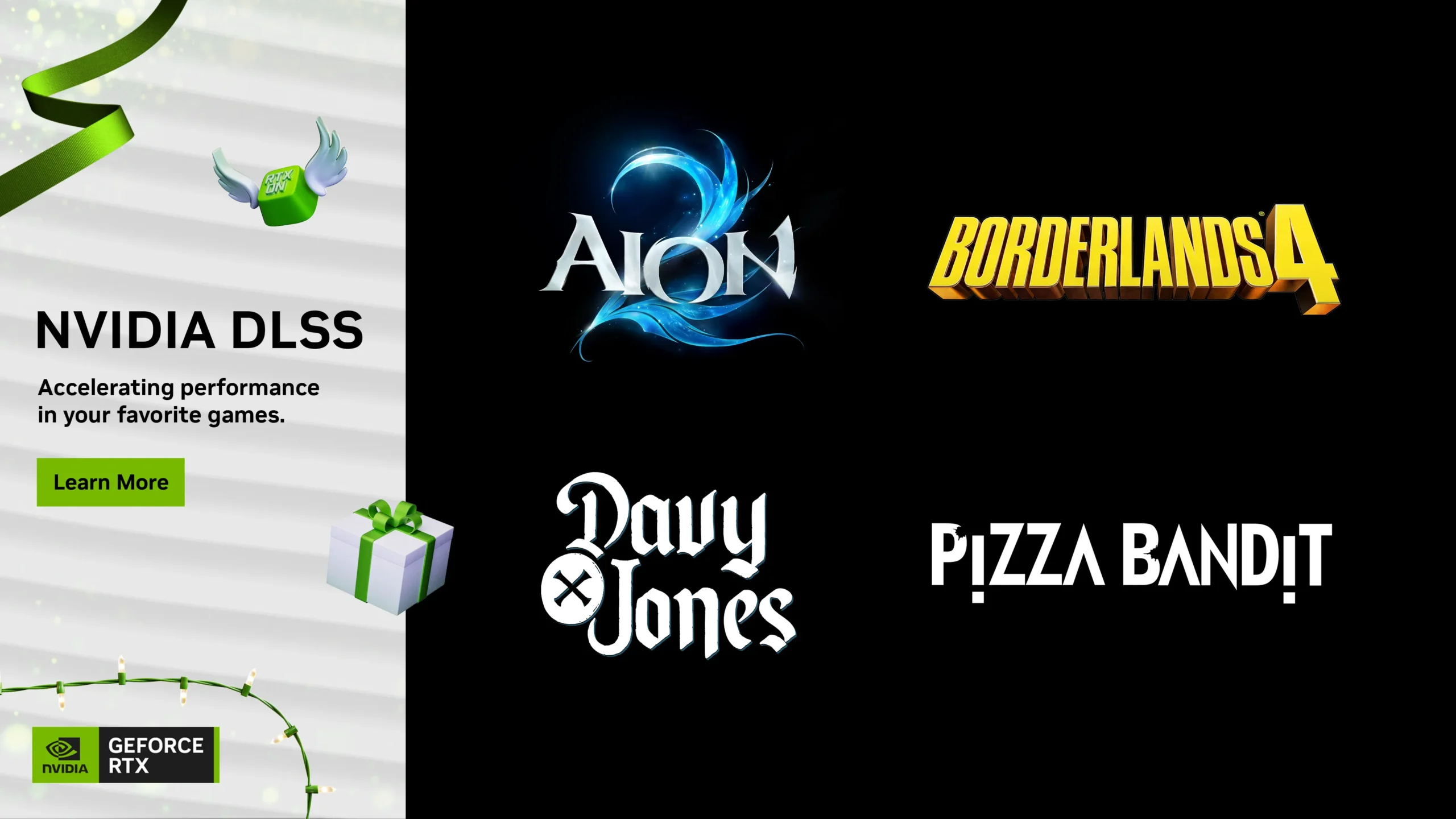 مكافأة للاعبي GeForce للعبة Borderlands 4، وDLSS حاضرة في AION2، Pizza Bandit وDAVY x JONES